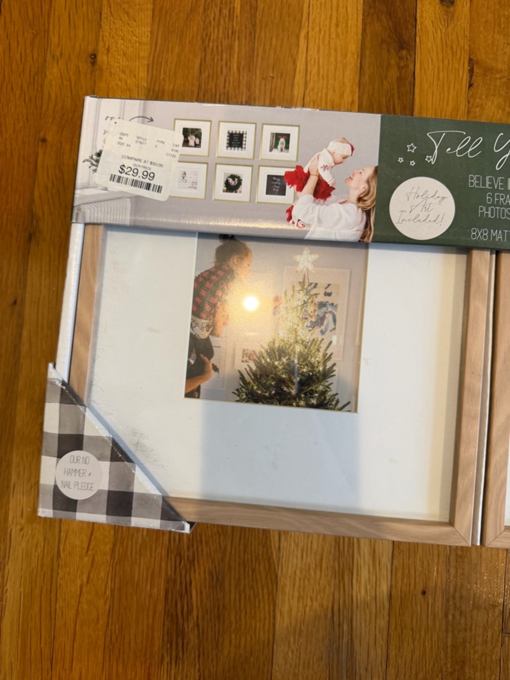 Pack of 6 Wood Finish White Mat Photo Frame - Unbranded